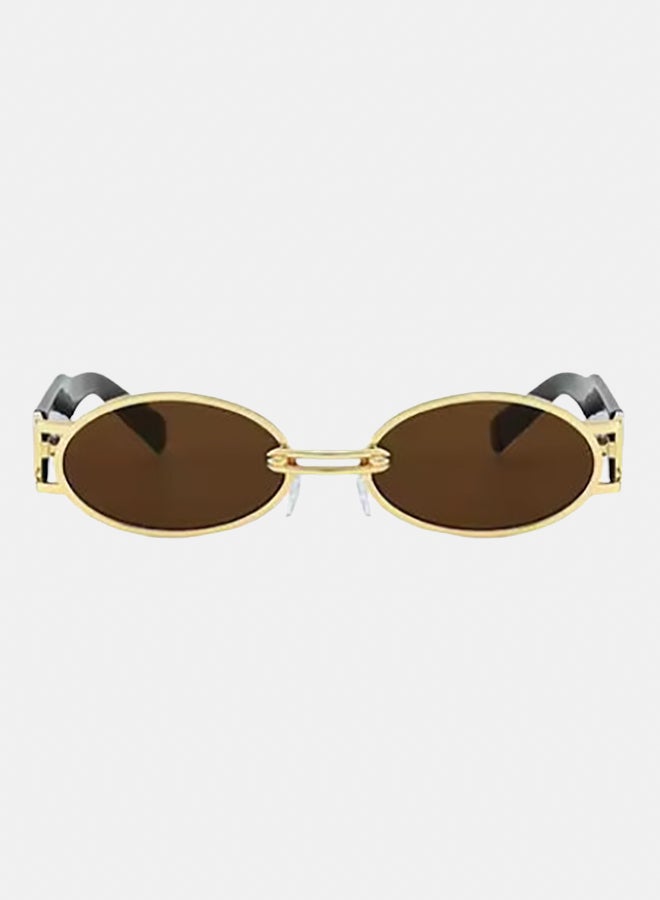 korico Altra brown Semi Rimless Oval Sunglasses - Image 3